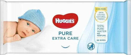 Huggies Baby Wipes Pure Extra Care 99% Water 56 Wipes