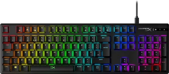 HyperX Alloy Origins RGB Mechanisch Gaming Toetsenbord - QWERTY - HyperX Red - Zwart