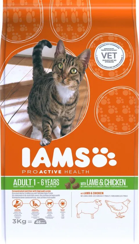 Iams Cat Adult - Lamb - Kattenvoer - 3 kg