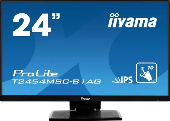 iiyama ProLite T2454MSC-B1AG touch screen-monitor 60,5 cm (23.8'') 1920 x 1080 Pixels Zwart Multi-touch Multi-gebruiker