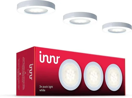 Innr Puck Light, set met 3 LED-lampen, warm wit, dimbaar, werkt met Philips Hue* & Alexa (bridge vereist) PL 115 [Energieklasse A]