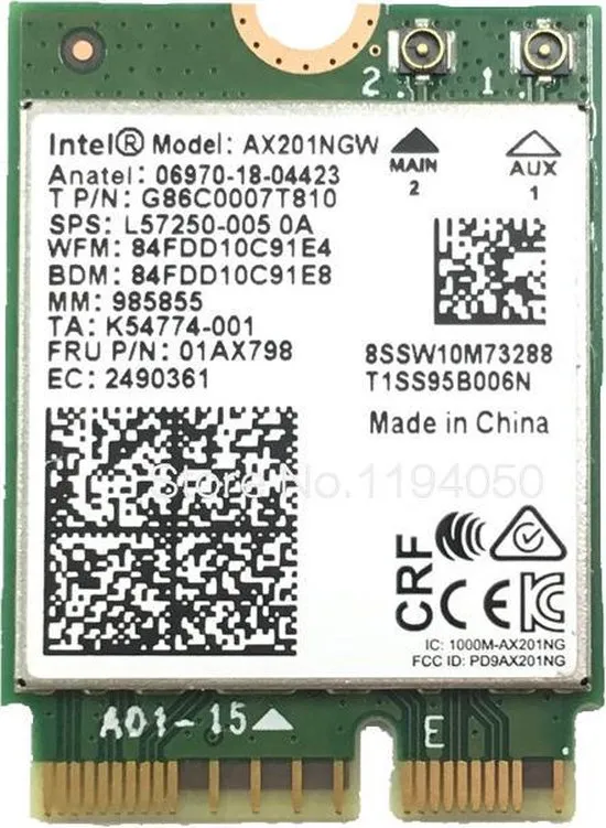 Intel WLAN 6 AX201 M.2 vPro bulk