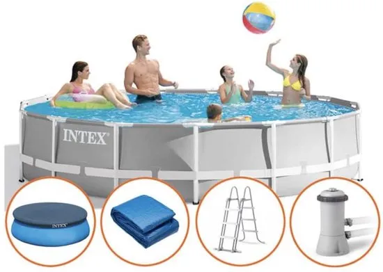 Intex Prism Frame zwembad - 427 x 107 cm - met filterpomp en accessoires