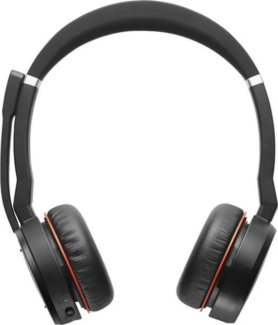 Jabra Evolve 75 MS Stereo Headset Hoofdband Zwart, Rood