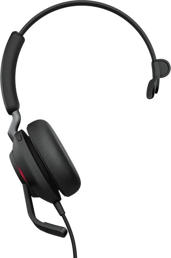 Jabra Evolve2 40, MS Mono Headset Hoofdband Zwart