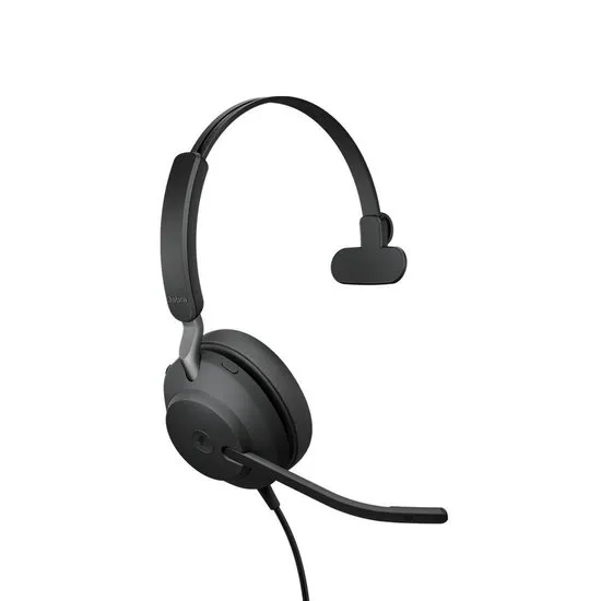 Jabra Evolve2 40, MS Mono Headset Hoofdband Zwart