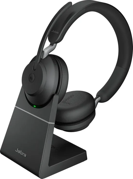 Jabra Evolve2 65 MS Stereo + Stand - Bluetooth Headset - op oor - draadloos - USB - noise isolating - zwart