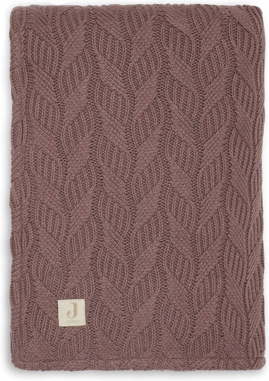 Jollein Ledikant Deken Spring Knit 100x150cm - Chestnut/Coral Fleece