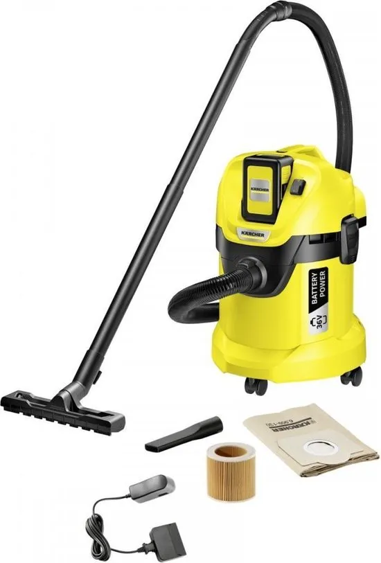 Kärcher WD 3 Alleszuiger - nat en droog vuil - 36V - incl. accu en lader