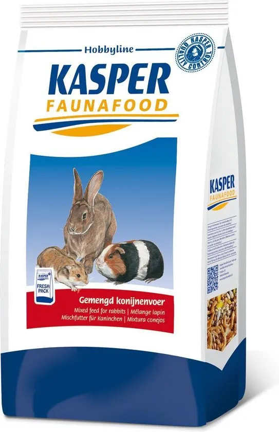 Kasper Faunafood Hobbyline Gemengd Konijnenvoer met Rode Wortel - 3.5 kg