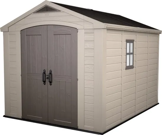 Keter Factor 8x11 Tuinhuis - 256,5x243x331,5cm – Taupe/Beige