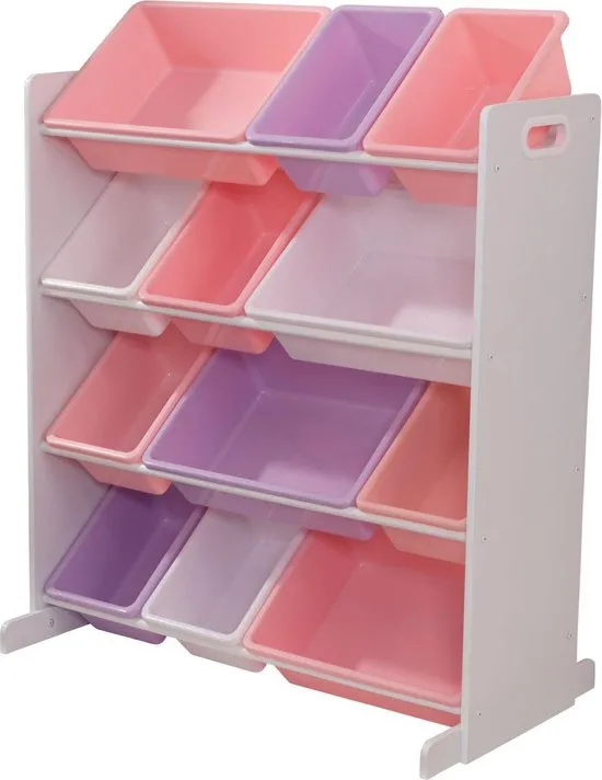 KidKraft Kast met opbergbakken - Wit & Pastel
