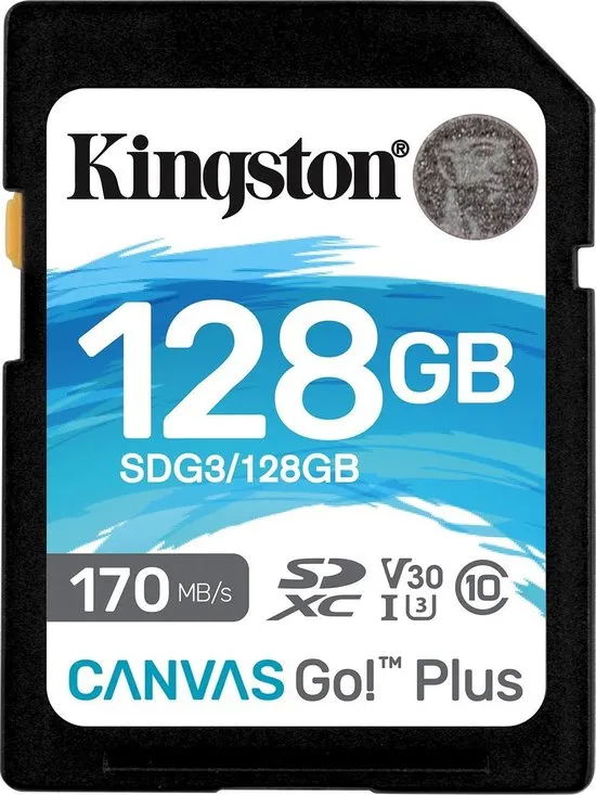 Kingston Technology Canvas Go! Plus flashgeheugen 128 GB SD Klasse 10 UHS-I