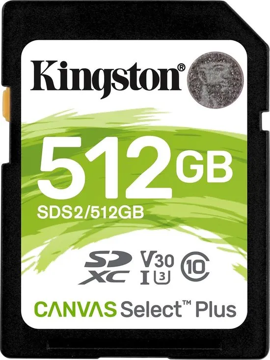 Kingston Technology Canvas Select Plus flashgeheugen 512 GB SDXC Klasse 10 UHS-I