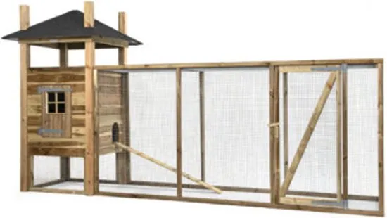 Kippenhok Floor XL - Kippenren - Kippenhok met ren - Kippenren voor buiten - Kippenhok voor buiten - hooiberg - hout in stijl