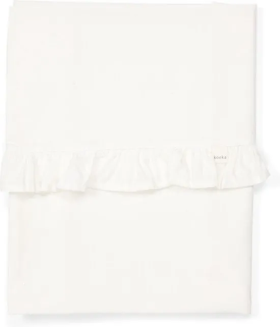 Koeka Ledikantlaken Ruffle - warm white 110x140cm