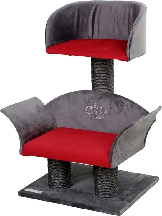 Krabpaal Lounge Deluxe grijs/rood, hoogte: 70 cm