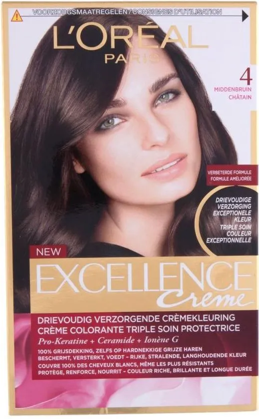 L'Oréal Paris Excellence Crème 4- Middenbruin - Haarverf