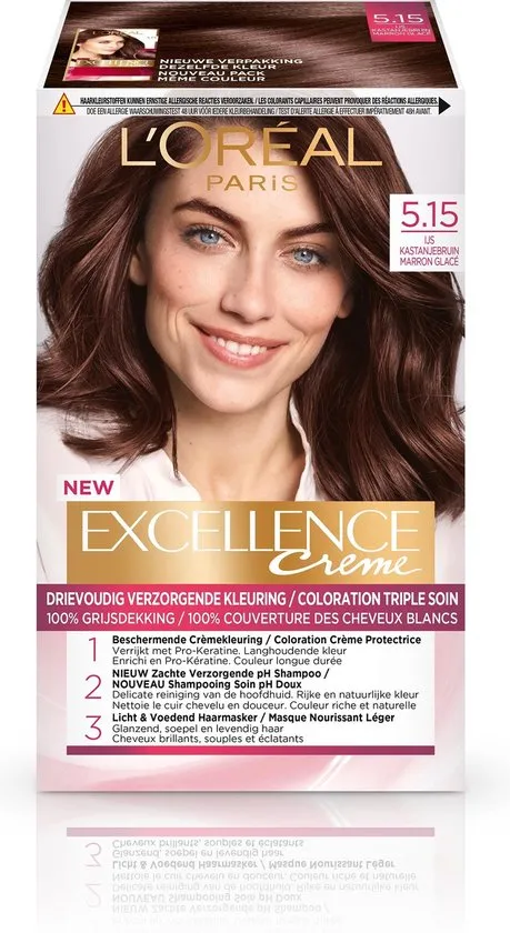 L'Oréal Paris Excellence Crème 5.15 - licht Kastanjebruin - Haarverf