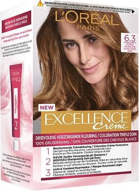 L'Oréal Paris Excellence Crème 6.3 - Donker Goudblond - Haarverf