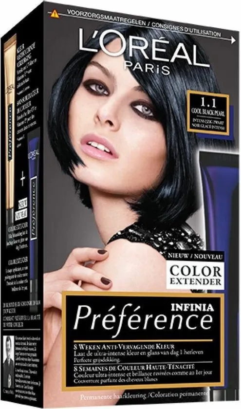 L’Oréal Paris Préférence 1.1 - Intens IJzig Zwart - Haarverf met Color extender