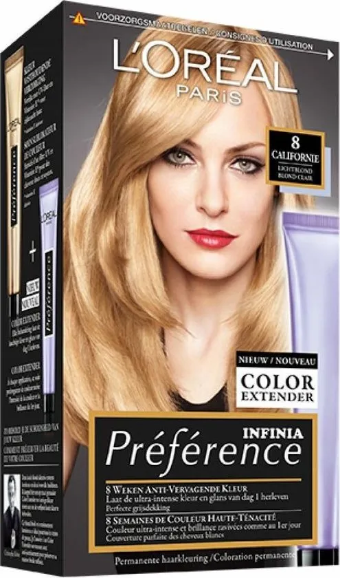 L'Oréal Paris Préférence 8 - Lichtblond - Haarverfmet Color extender