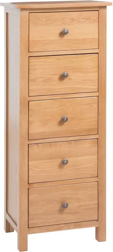 Ladekast hoog 45x32x110 cm massief eikenhout