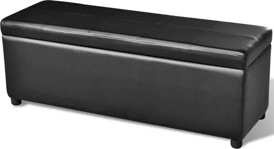 Lange opslagbank hout zwart