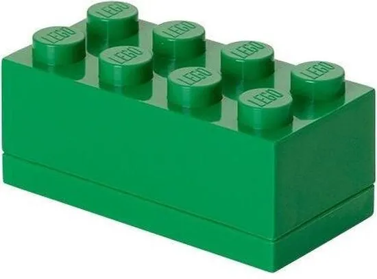 Lego Mini Box 8 Lunchbox - 4,6x9,2x4,3 cm - Donker groen