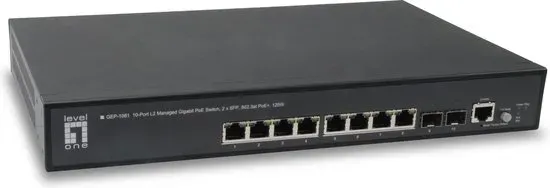 LevelOne GEP-1061 Managed L2 Gigabit Ethernet (10/100/1000) Zwart Power over Ethernet (PoE)