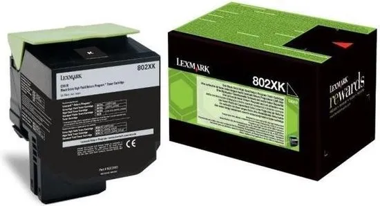LEXMARK 802XK tonercartridge zwart extra high capacity 8.000 pagina s 1-pack return program