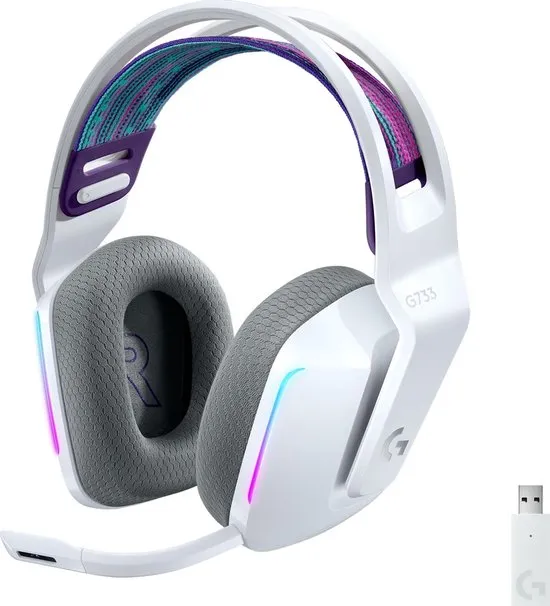 Logitech G733 LIGHTSPEED Lichtgewicht Draadloze Gaming Headset met DTS Headphone:X 2.0 Surround - Wit