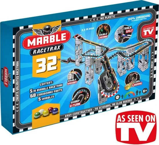 Marble Racetrax - Knikkerbaan - Racebaan - Circuit Set - 32 Sheets - 5 Meter