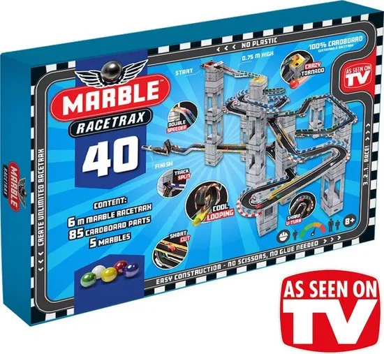Marble Racetrax - Knikkerbaan - Racebaan - Circuit Set - 40 Sheets - 6 Meter