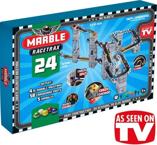 Marble Racetrax - Knikkerbaan - Racebaan - Starter Set - 24 Sheets - 4 Meter