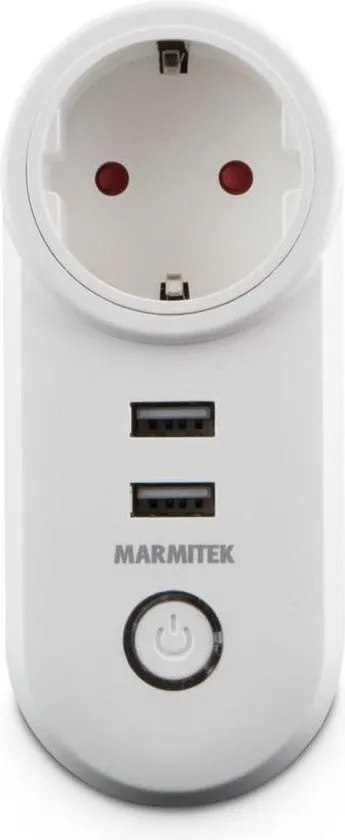 Marmitek Power SI - slimme wifi stekker - 2 USB aansluitingen - energiemeter - geen hub benodigd  - stekker type F (NL) - Smart me