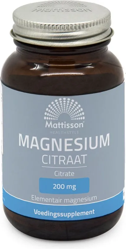 Mattisson - Magnesium Citraat - 200 mg elementair Magnesium - 60 tabletten