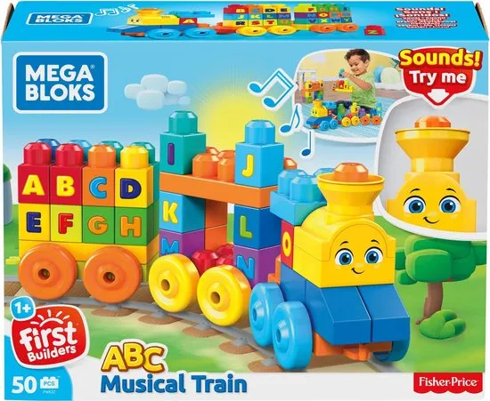 Mega Bloks First Builders ABC Leren  Speelgoedtrein - Constructiespeelgoed