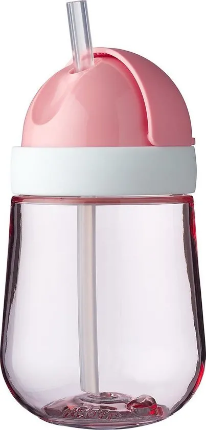 Mepal Mio – Rietjesbeker 300 ml – gegarandeerd lekvrij – Deep pink – ideaal voor onderweg – drinkbeker kinderen