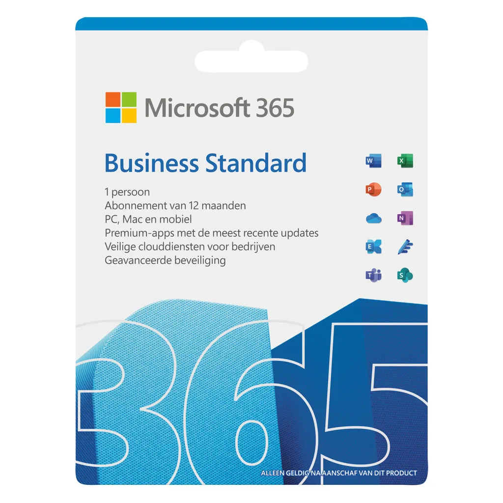 Microsoft 365 Business Standard EN 1 jaar Abonnement