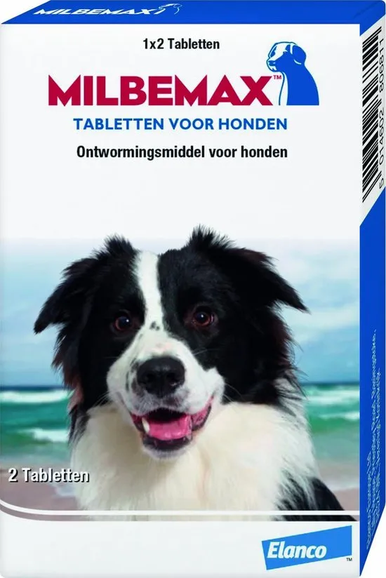 Milbemax voor grote honden Anti wormenmiddel - 10 Tot 50 kg - 2 tabletten