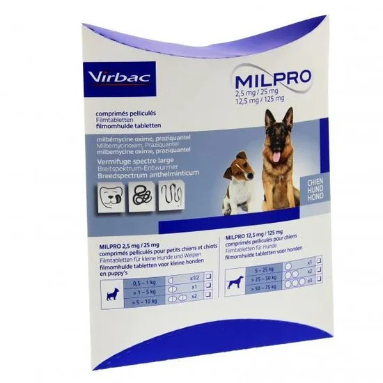 Milpro Ontwormingsmiddel - Hond Boven 5 Kg - 4 Tabletten