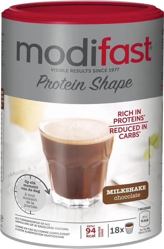 Modifast Protein Shape Milkshake Maaltijdvervanger - Chocolade - 540 gr