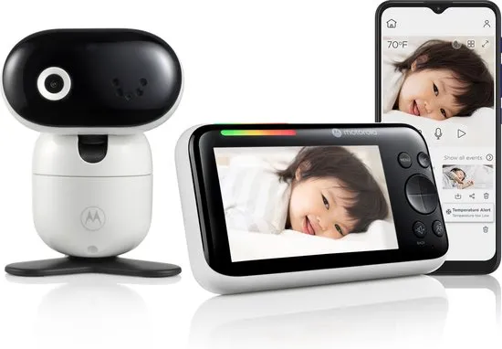 Motorola Nursery PIP1610 HD Connected - Wifi babyfoon met Camera en 24/7 Monitoring Full HD met applicatie - Nachtzicht, op afstand bestuurbaar, temperatuur