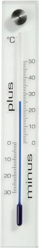 Muurthermometer glas 26x4x0,5cm Nature