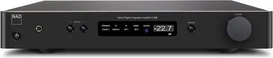 NAD C 338 Hybrid Digitale versterker met Bluetooth en Chromecast - 2x 50W - Zwart