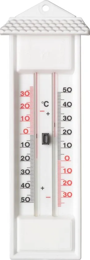 Nature Muurthermometer Min-Max - Thermometer - 3x8x23 cm Wit