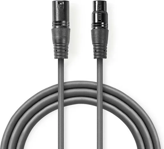 Nedis 3-pins XLR (m) - 3-pins XLR (v) DMX kabel - 1,5 meter