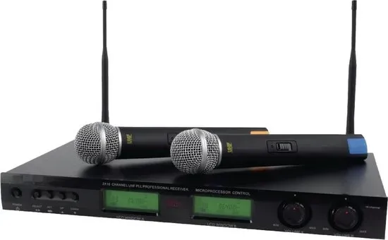Nedis professionele draadloze microfoon set met 2 microfoons / zwart
