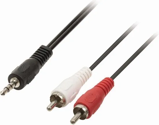 Nedis Stereo audio kabel 3.5 mm male - 2x RCA male 2 m zwart